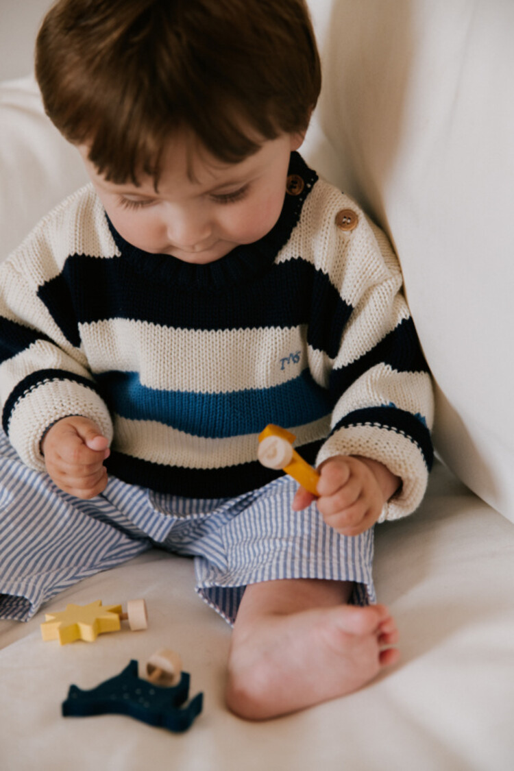 The New Society Celosia Baby Jumper - Summer Midnight Stripes