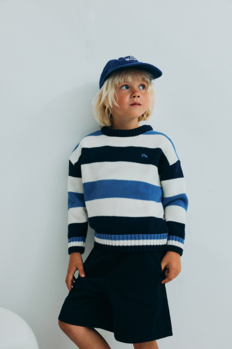 The New Society Celosia Jumper - Summer Midnight Stripes