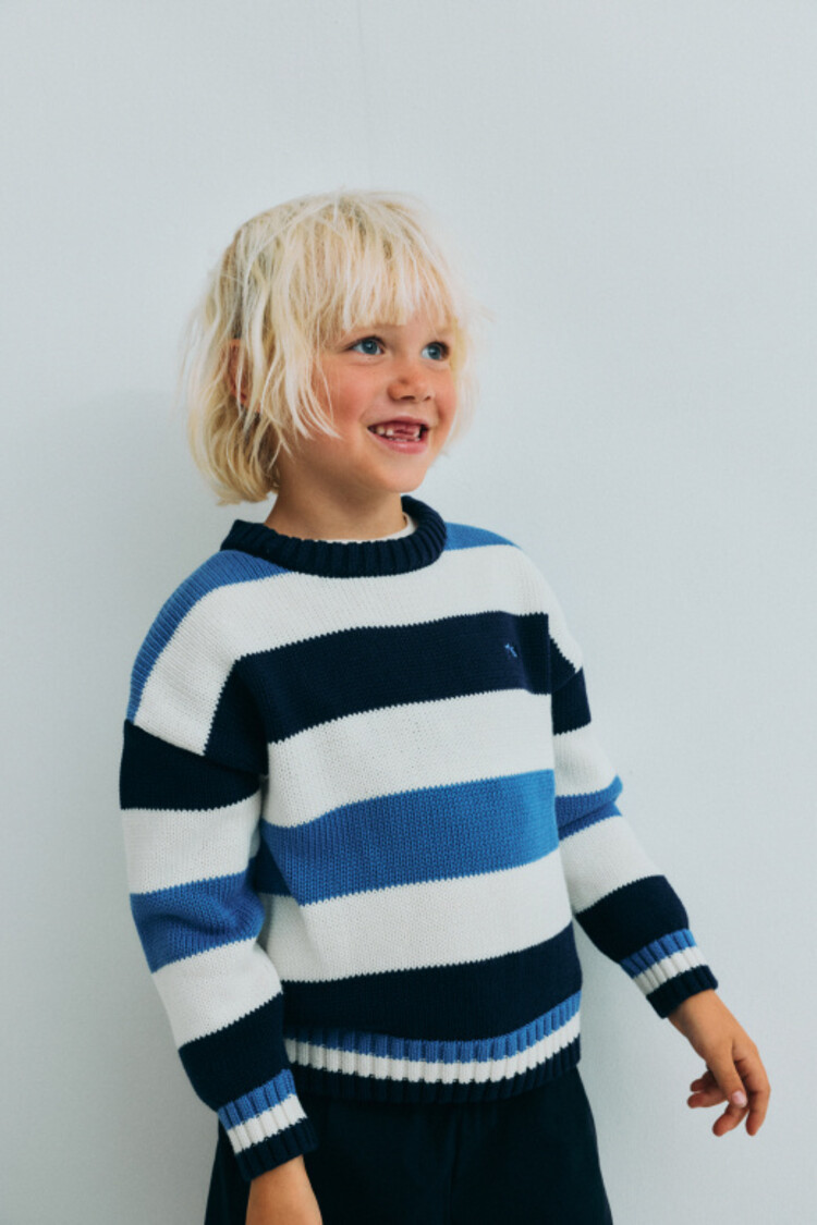 The New Society Celosia Jumper - Summer Midnight Stripes