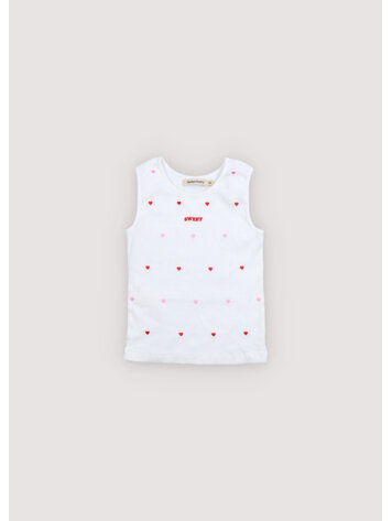 The New Society Petunia Tee - Hearts Pure Cloud