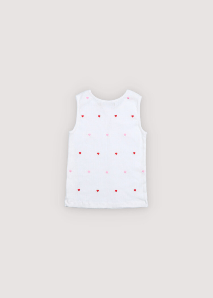 The New Society Petunia Tee - Hearts Pure Cloud