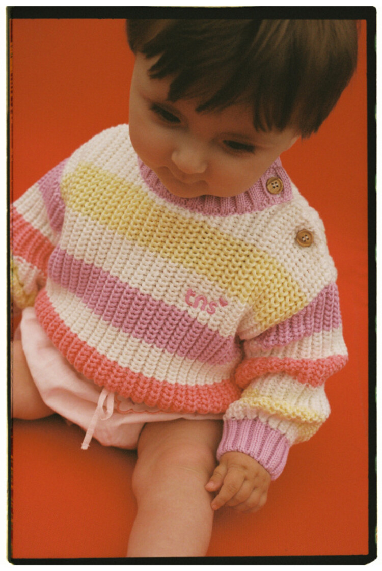 The New Society Celosia Baby Jumper - Pink Lavander Stripes