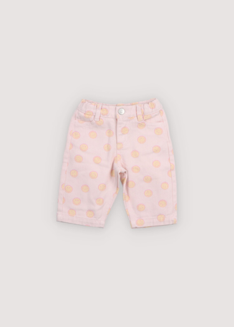 The New Society Smiley Denim Baby Pant - Smiley Print