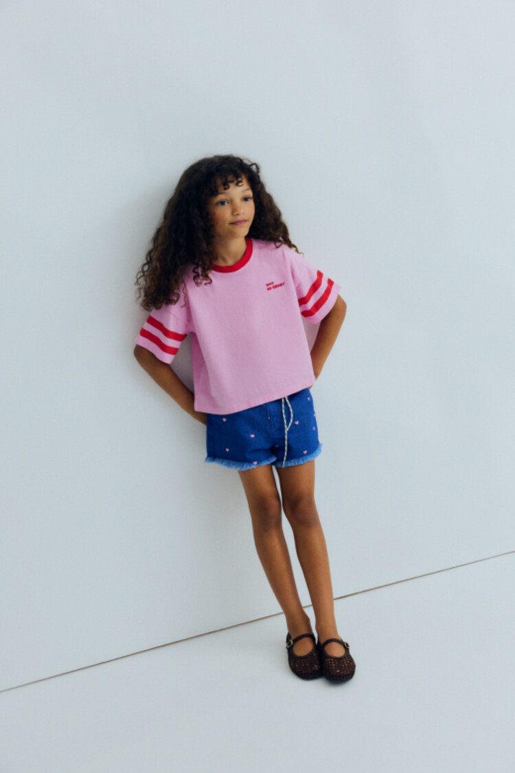 The New Society Lys Short - Hearts Light Denim