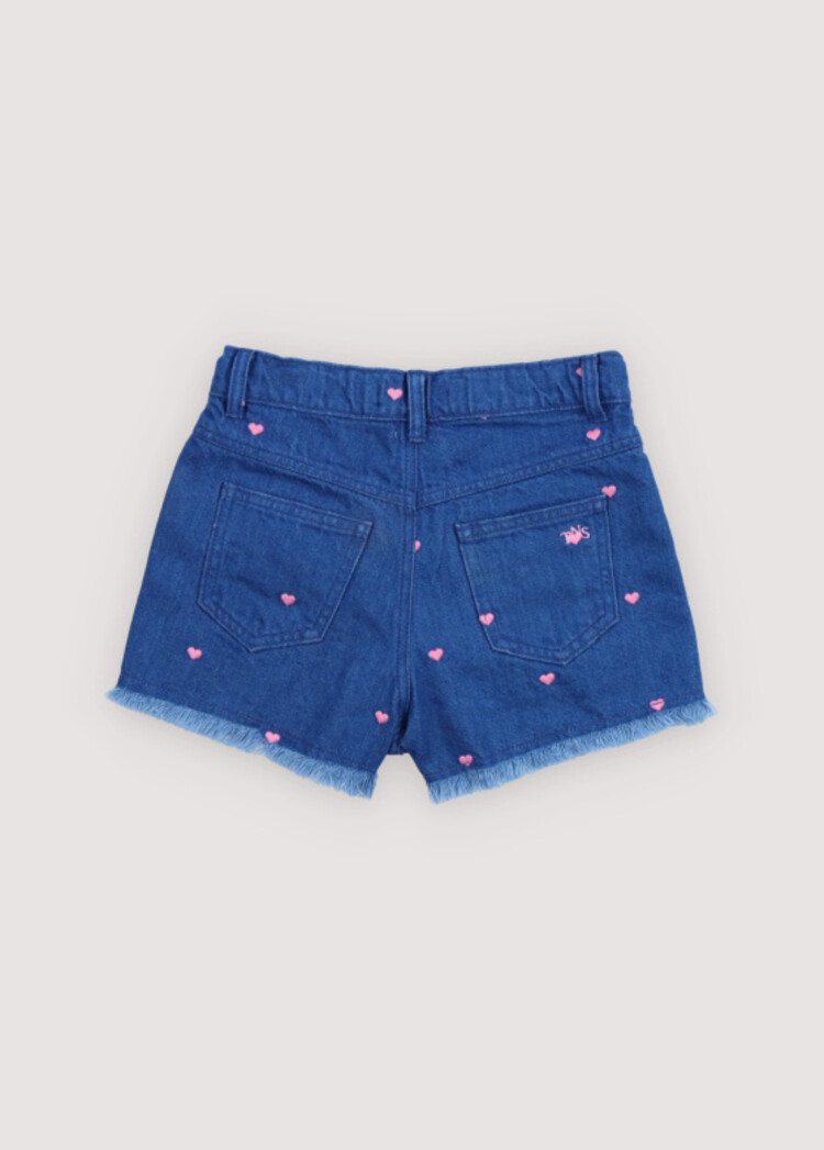 The New Society Lys Short - Hearts Light Denim