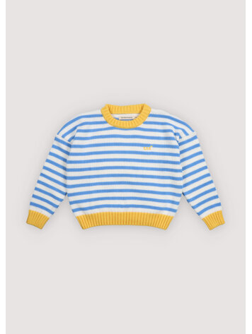 The New Society Marigold Jumper - Vista Blue Stripes