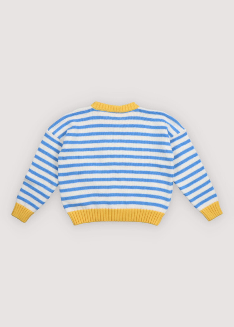 The New Society Marigold Jumper - Vista Blue Stripes