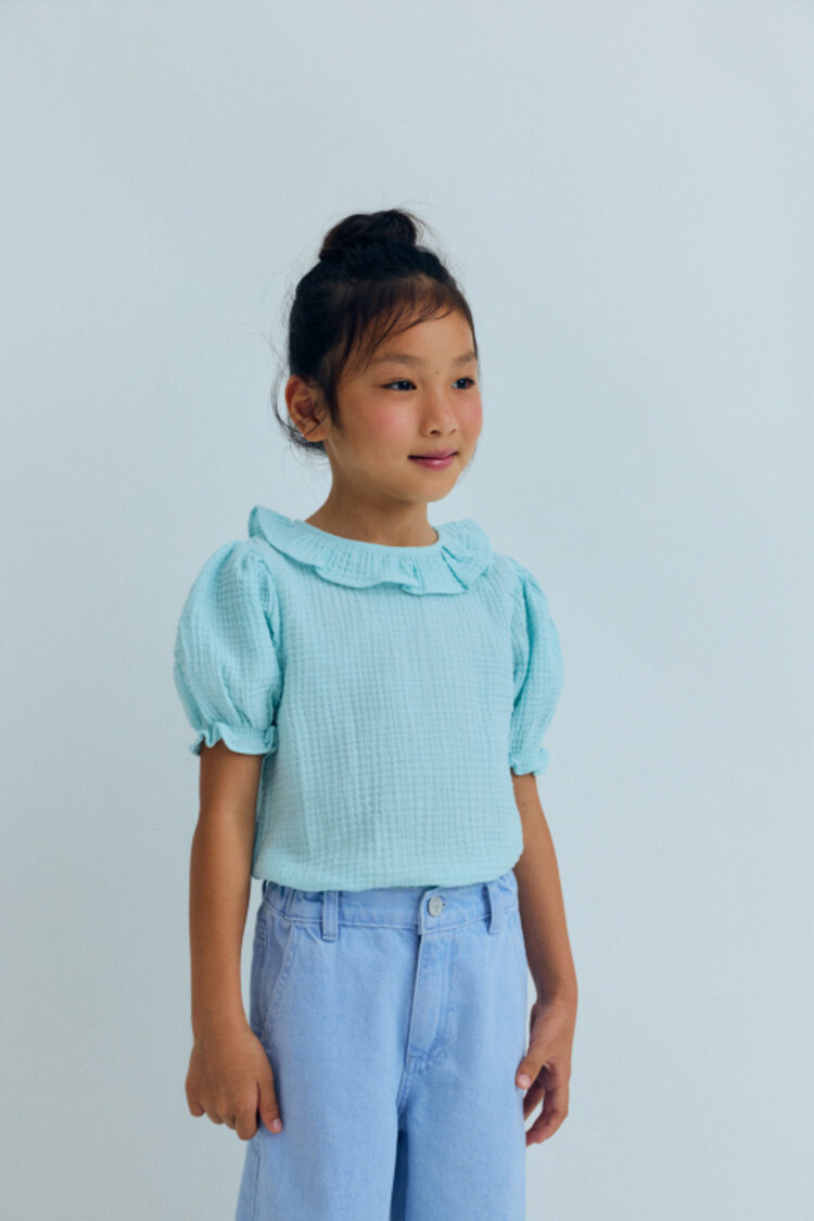 The New Society Campanilla Blouse - Blue Glow