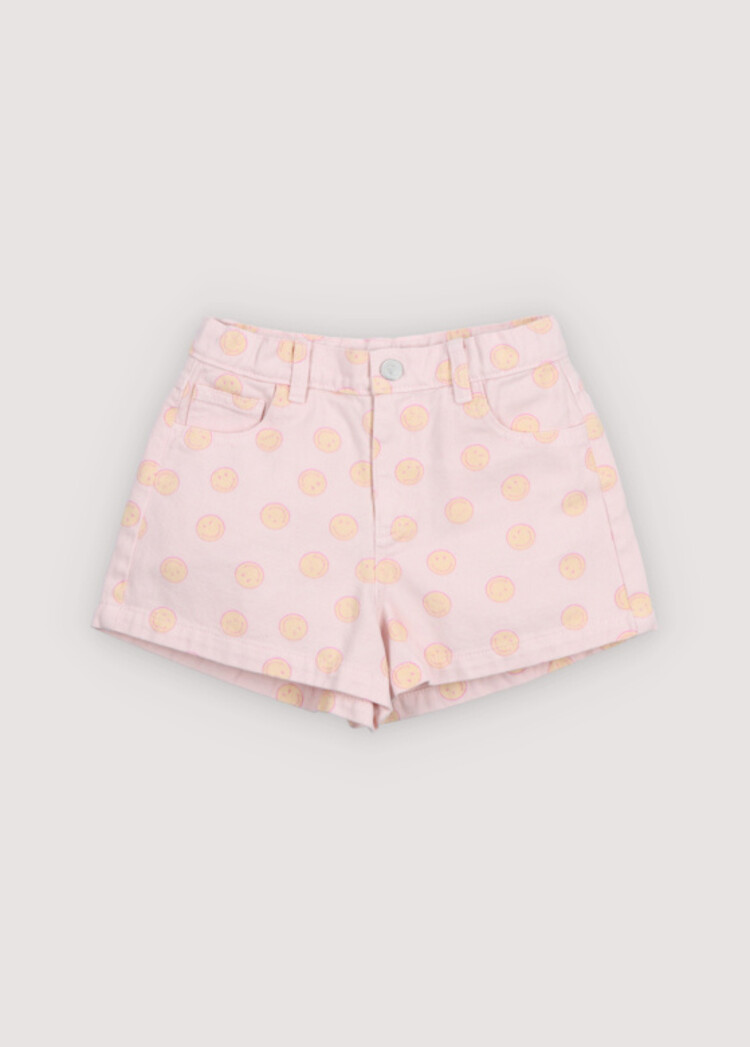 The New Society Smiley Denim Short - Smiley Print