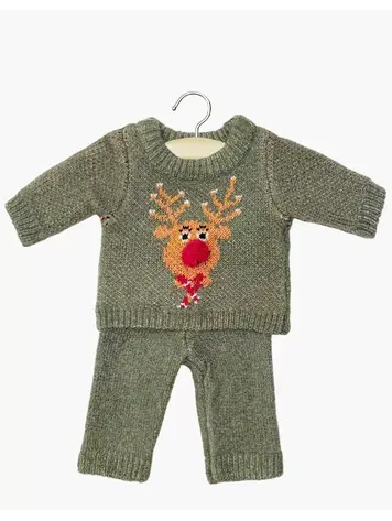 Minikane Tricotset Petit Renne Vert – 2-delig