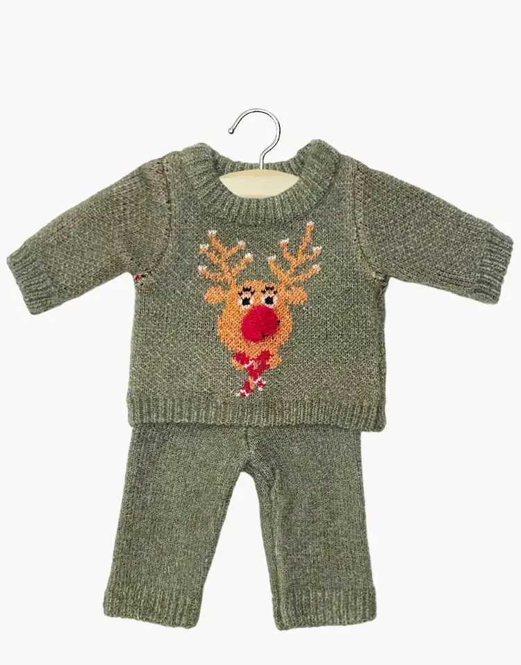 Minikane Knit Set Petit Renne Vert – 2-Piece