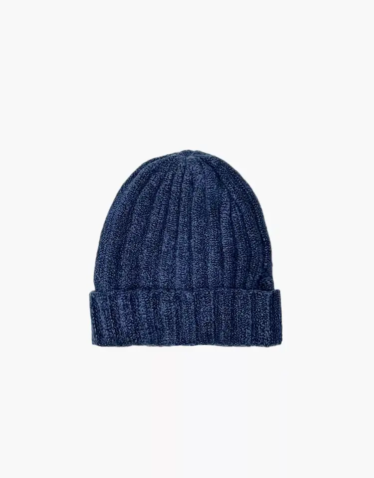 Minikane Barry Blue Denim Knit Bonnet