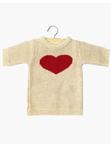 Minikane Lena Heart Dress In Red/Cream Knit