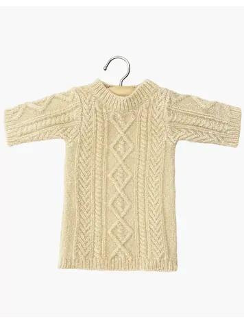 Minikane Lena Dress In Cream Cable Knit