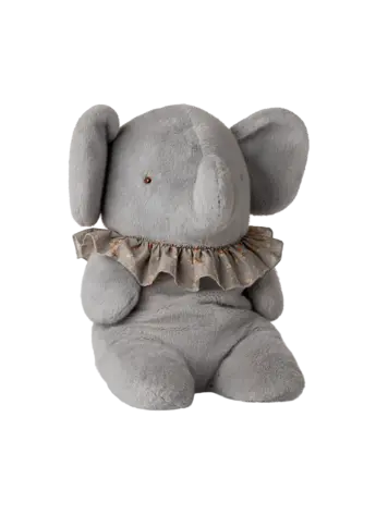 Maileg Elephant Plush, Big - Blue/Grey