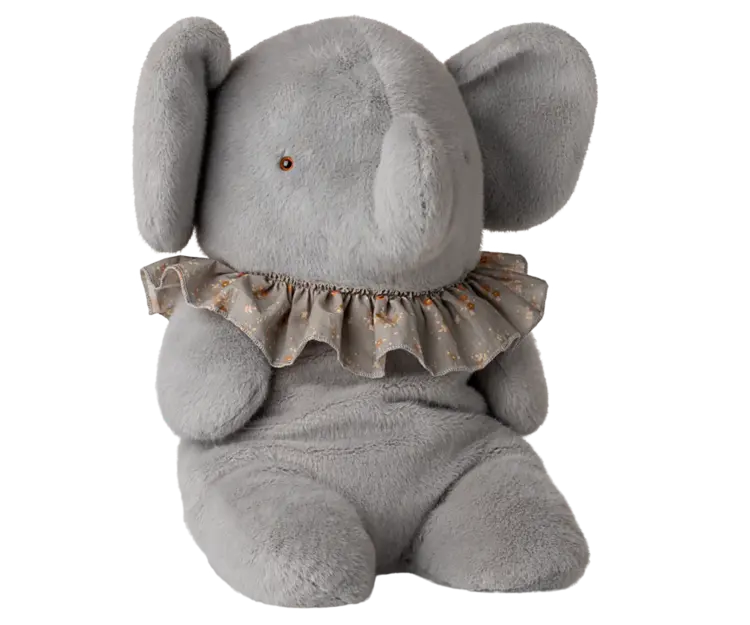 Maileg Elephant Plush, Big - Blue/Grey