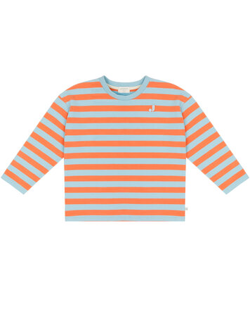 Jenest Moos Oversized LS Sweat T-shirt - Orange Blue