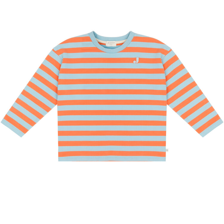 Jenest Moos Oversized LS Sweat T-shirt - Orange Blue