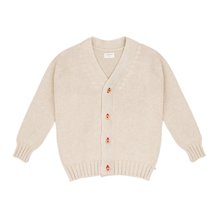 Jenest Face Cardigan - Stone Beige
