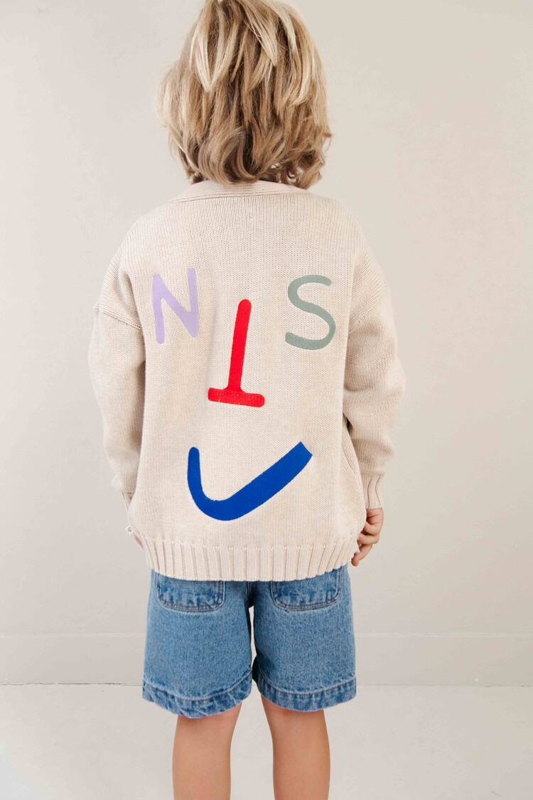 Jenest Face Cardigan - Stone Beige