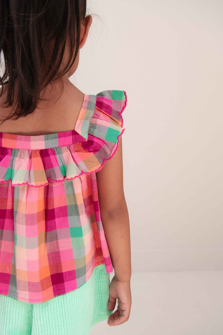 Jenest Didi Top - Fuchsia Multi Check