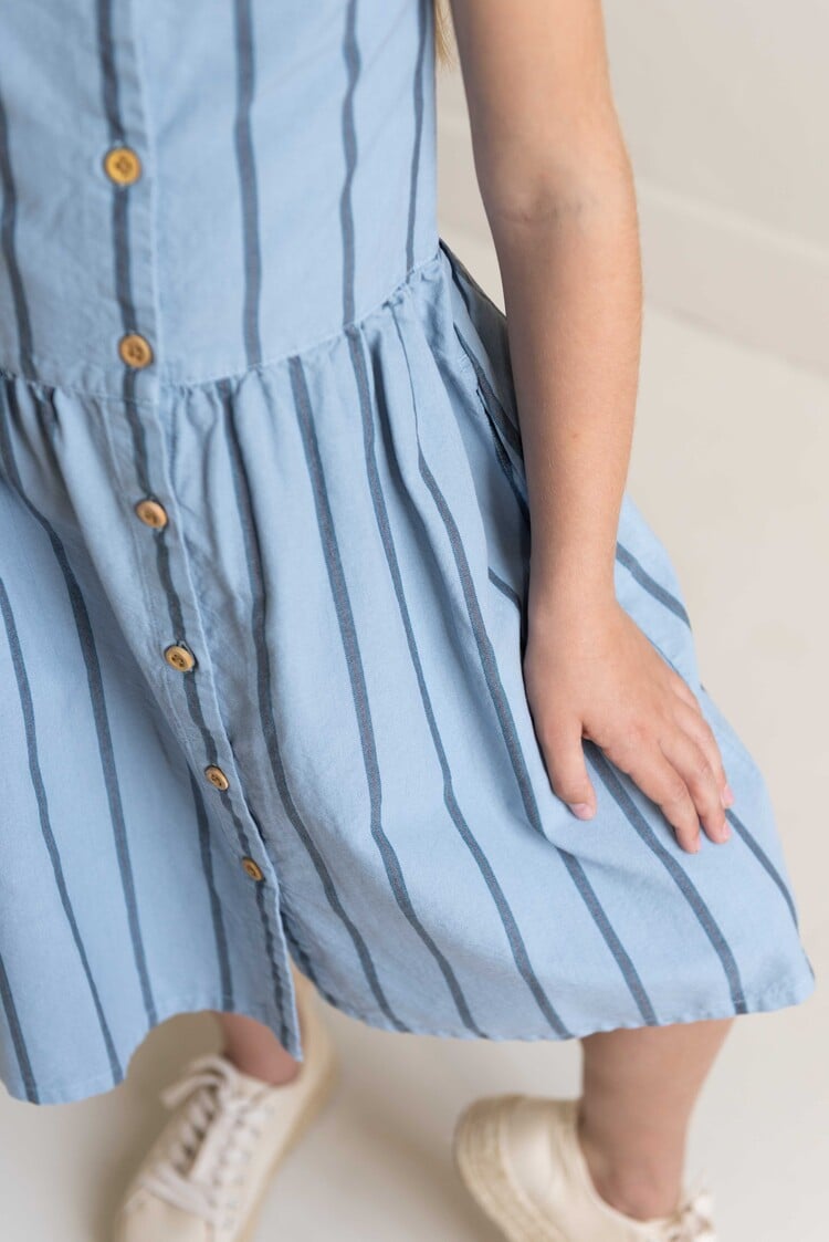 Jenest Bonne Dress - Water Blue Stripe