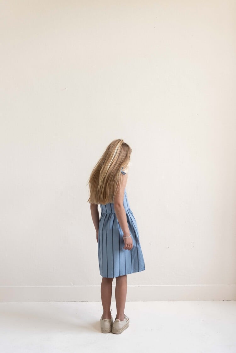 Jenest Bonne Dress - Water Blue Stripe
