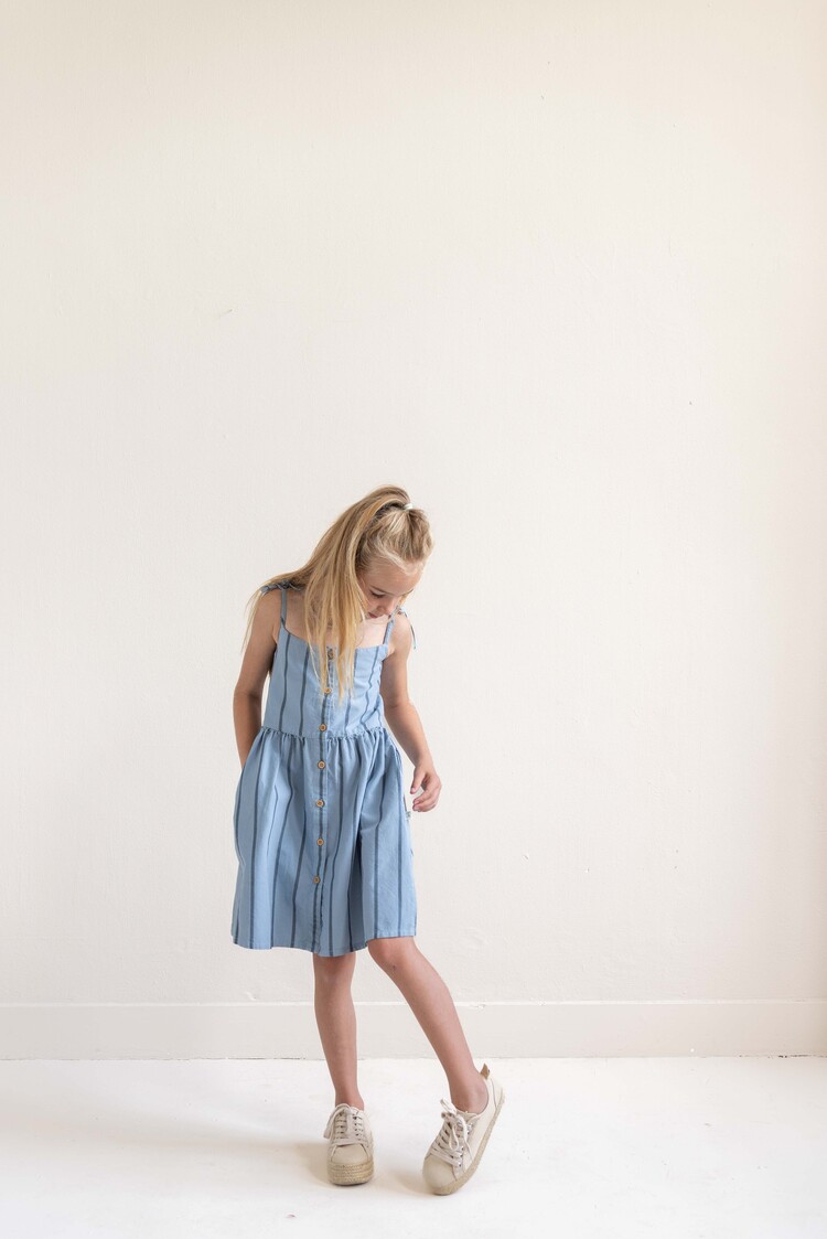 Jenest Bonne Dress - Water Blue Stripe