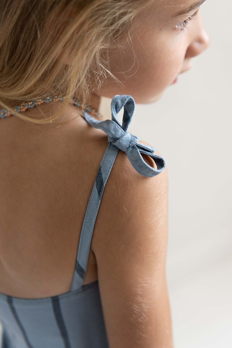 Jenest Bonne Dress - Water Blue Stripe