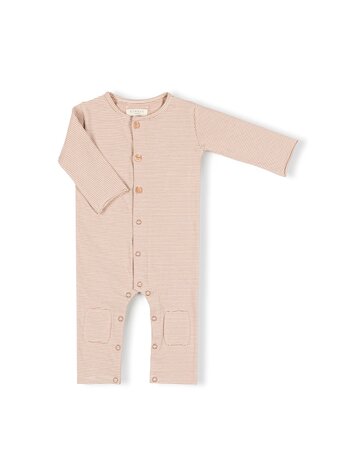 Nixnut Butt Onesie - Biscuit Stripe