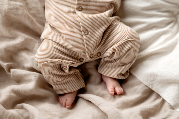 Nixnut Butt Onesie - Biscuit Stripe
