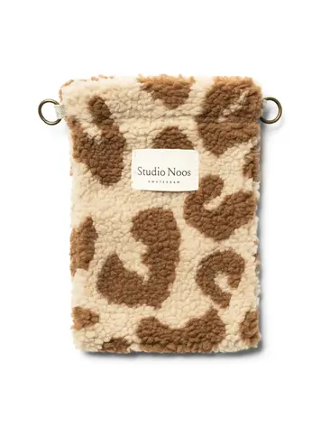 Studio Noos Telefoontasje - Ecru Leopard Teddy