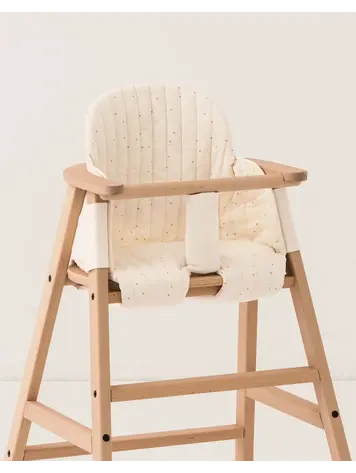 Nobodinoz Growing Green High Chair Cushion - Natural Honey Sweet Dots