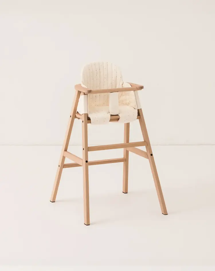 Nobodinoz Growing Green High Chair Cushion - Natural Honey Sweet Dots