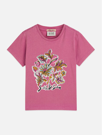 Scotch & Soda Front Artwork T-shirt - Rose Violet