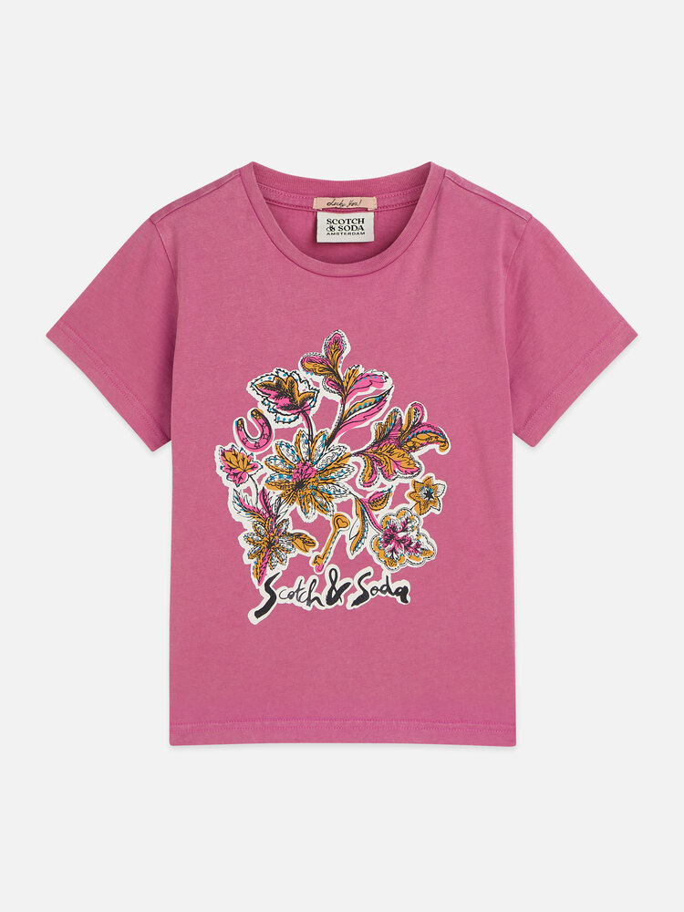 Scotch & Soda Front Artwork T-shirt - Rose Violet