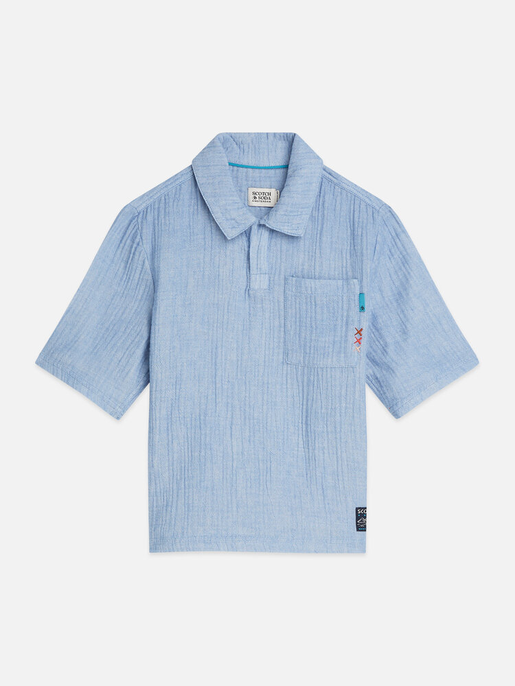 Scotch & Soda Short Sleeve Shirt - Chambray Blue