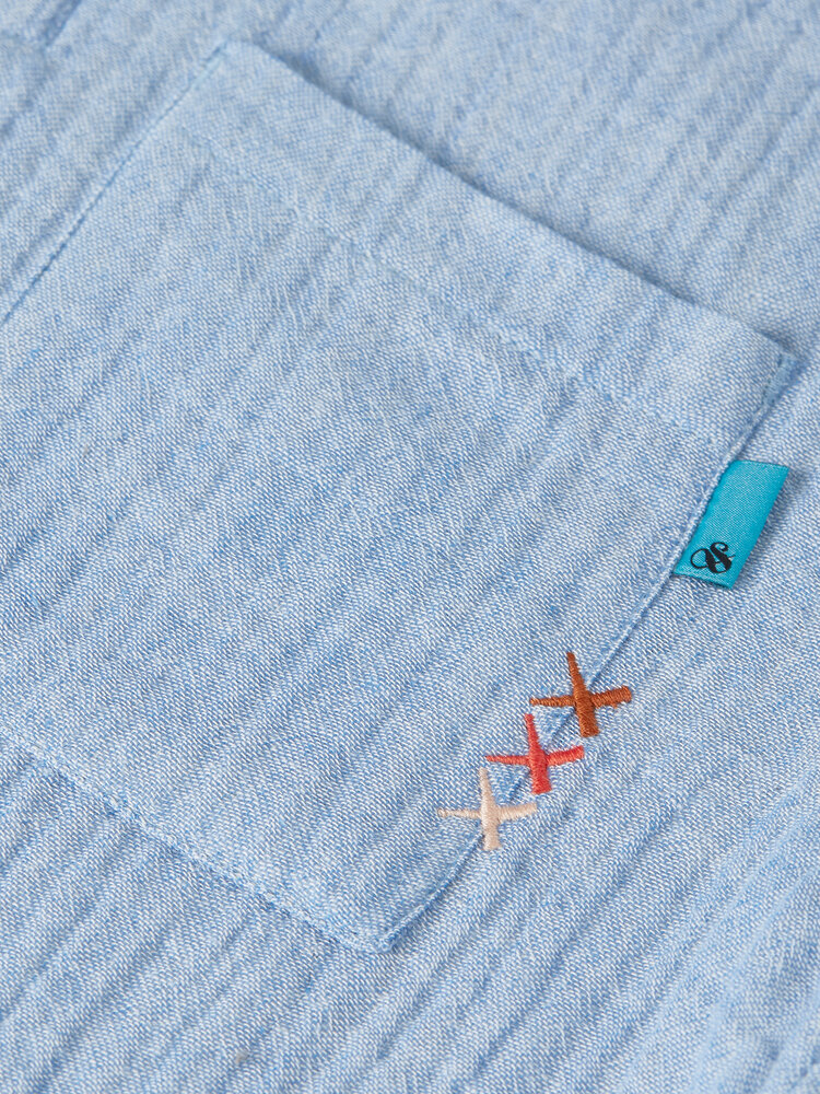Scotch & Soda Short Sleeve Shirt - Chambray Blue