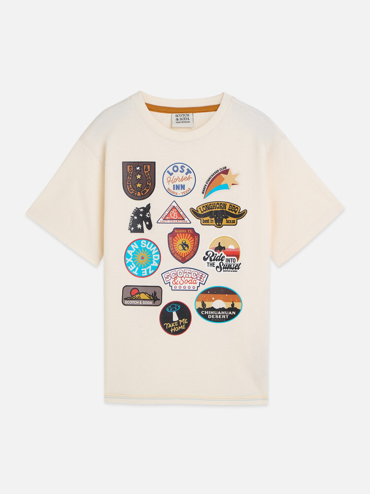 Scotch & Soda Front Artwork T-shirt - Eggnog
