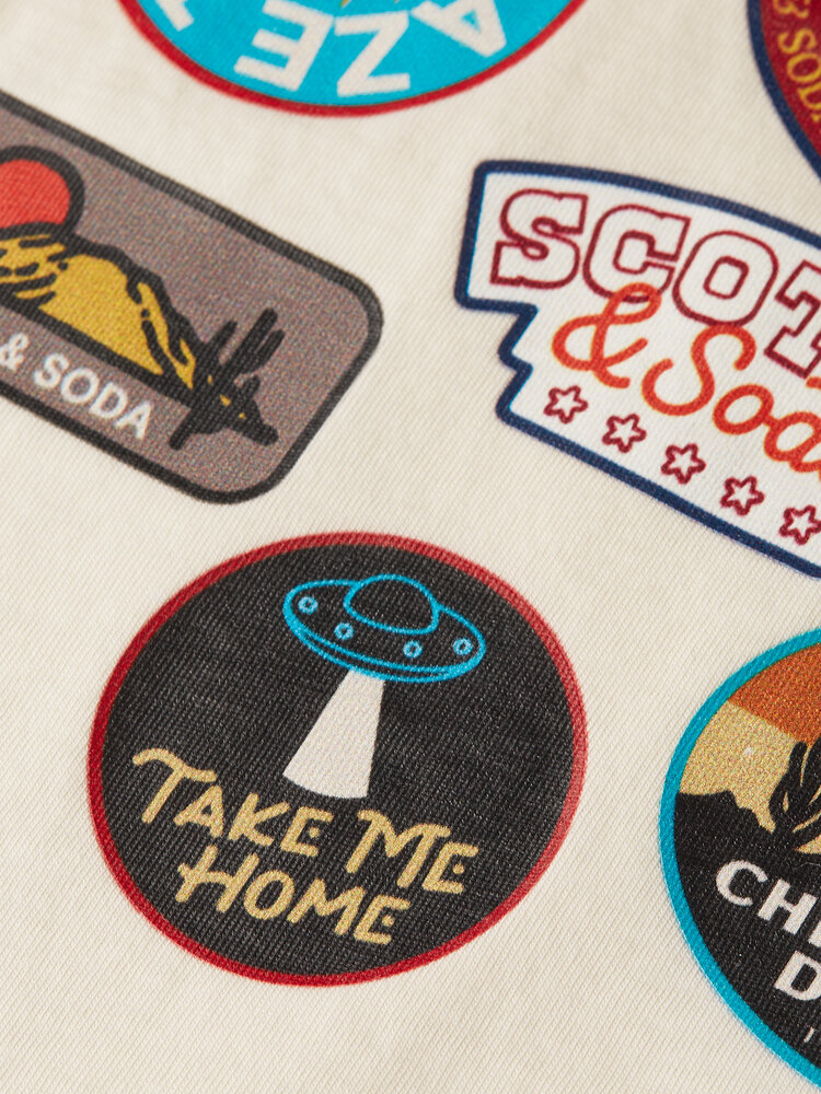 Scotch & Soda Front Artwork T-shirt - Eggnog