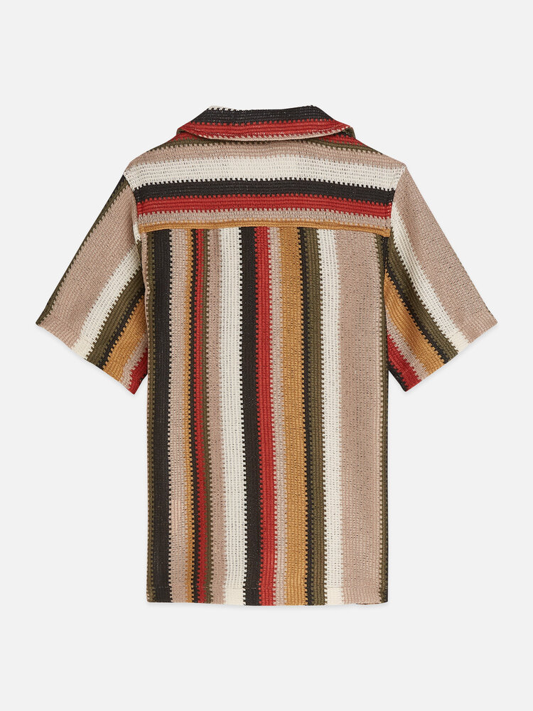 Scotch & Soda Knitted Stripe SS Shirt - Multi Color Stripe