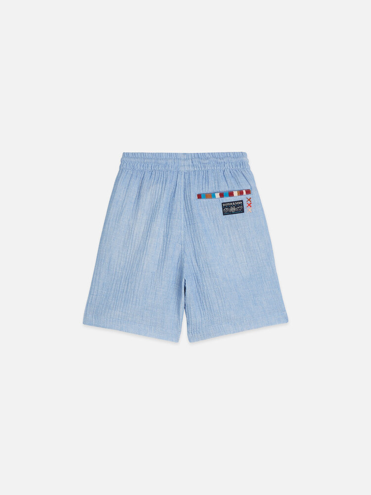 Scotch & Soda Pull-on Shorts - Chambray Blue