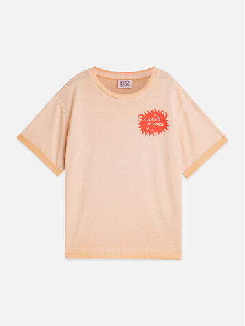 Scotch & Soda Front Artwork T-shirt - Coral Sands