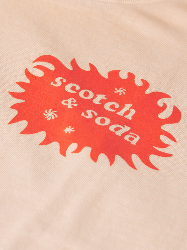 Scotch & Soda Front Artwork T-shirt - Coral Sands