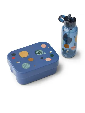 Liewood Chelsey Printed Lunchbox Set - Universe/Classic Navy