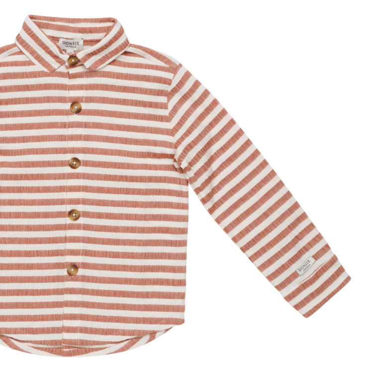 Donsje Amsterdam Leom Shirt - Rust/White Striped