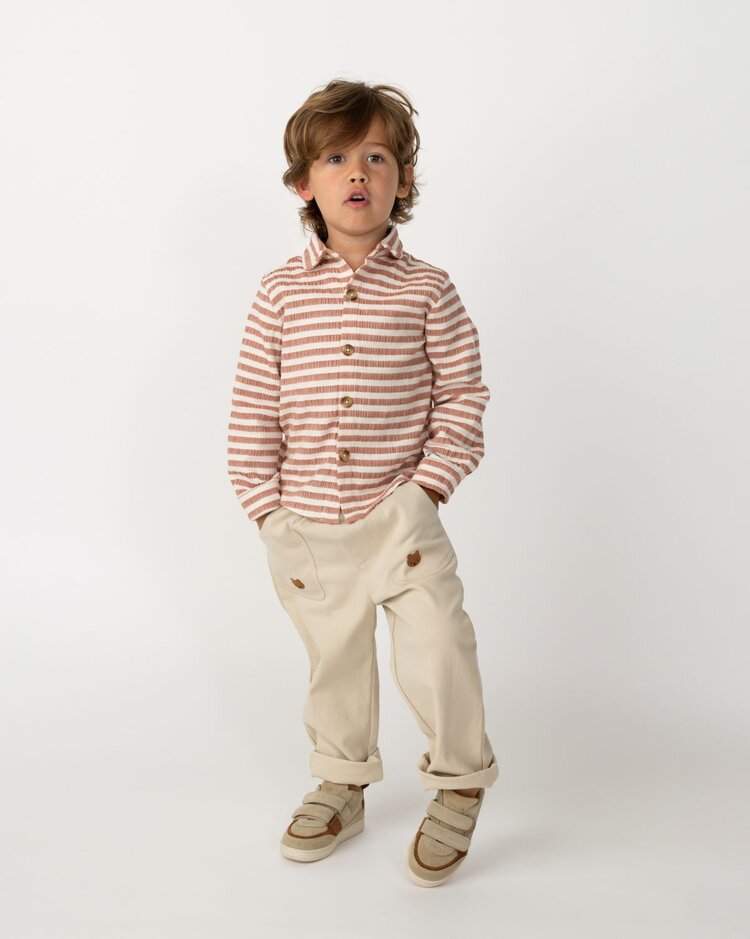 Donsje Amsterdam Leom Shirt - Rust/White Striped