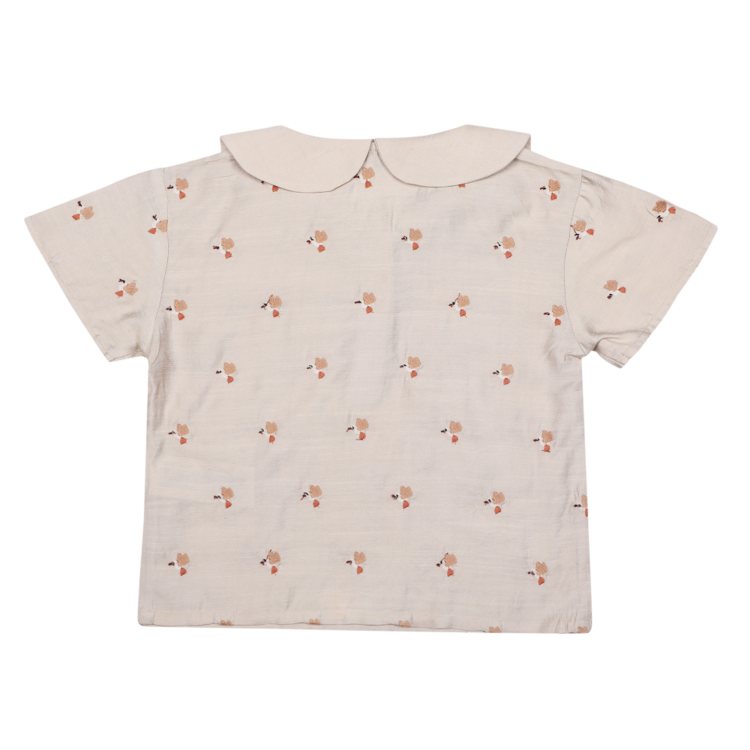 Donsje Amsterdam Nesa Blouse Hummingbirds - Soft Taupe