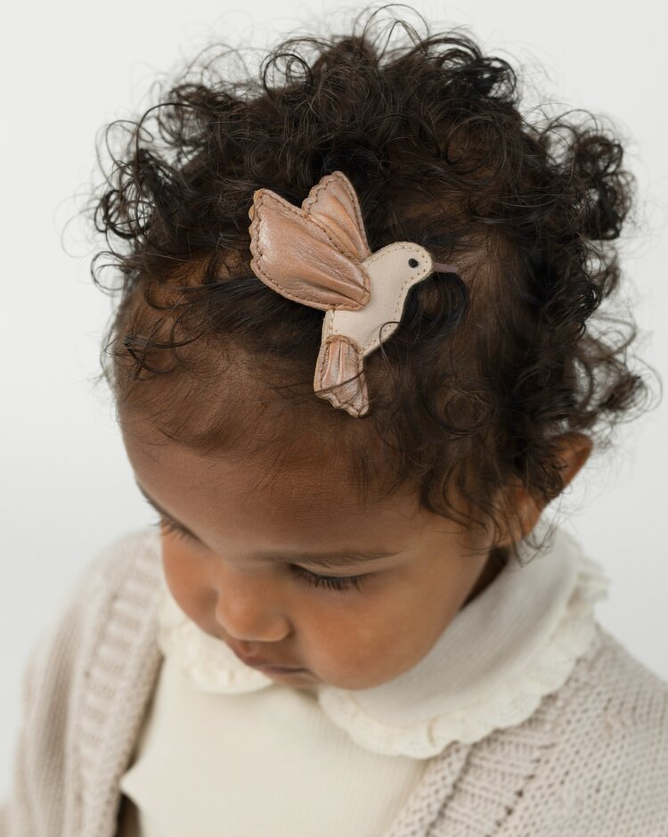 Donsje Amsterdam Zaza Sky Hairclip Hummingbird - Clay Metalic Leather