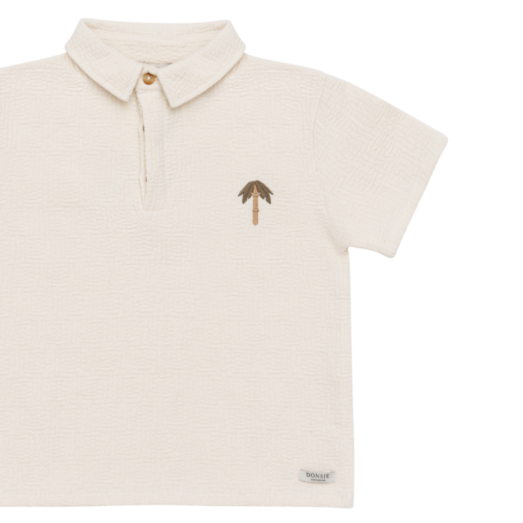 Donsje Amsterdam Wouti Shirt Palm Tree - Warm White
